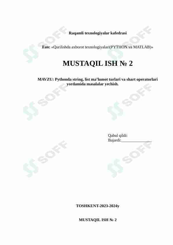 pythondan dasturlash kodlari