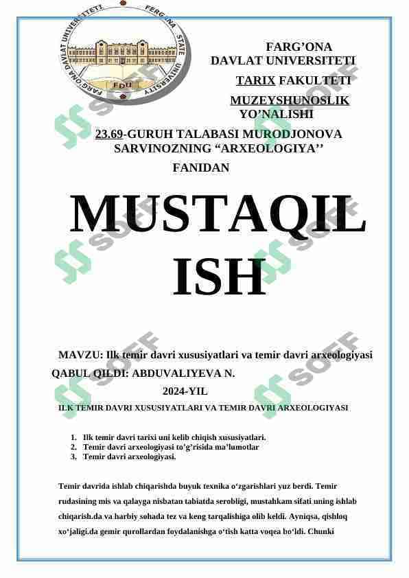 ilk temir davri arxeologiyasi