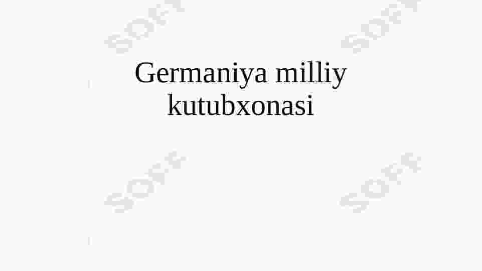 Germaniya milliy kutubxonasi
