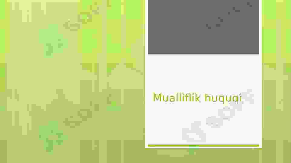 Mualliflik huquqi