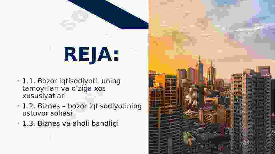 BOZOR IQTISODIYOTI VA BIZNES