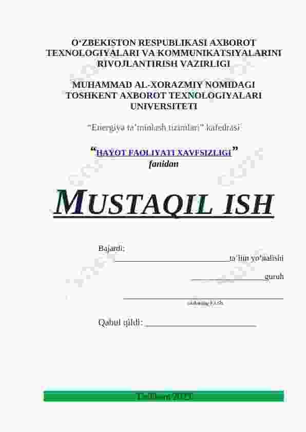 O'tkir zaharlanishlar va ularga qarshi kurash chora-tadbirlari