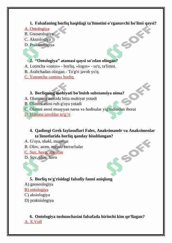 Ontologiya (borliq) test