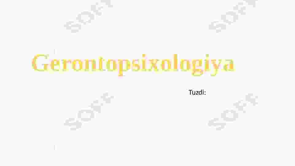Gerontopsixologiya