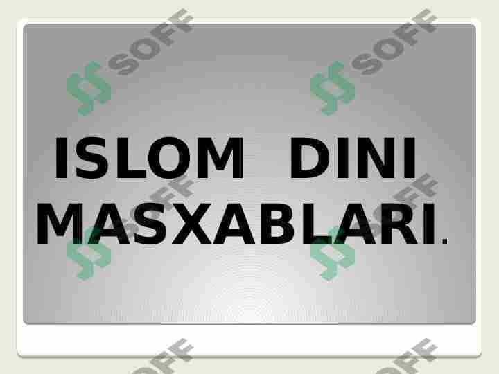 Islom dini masxablari