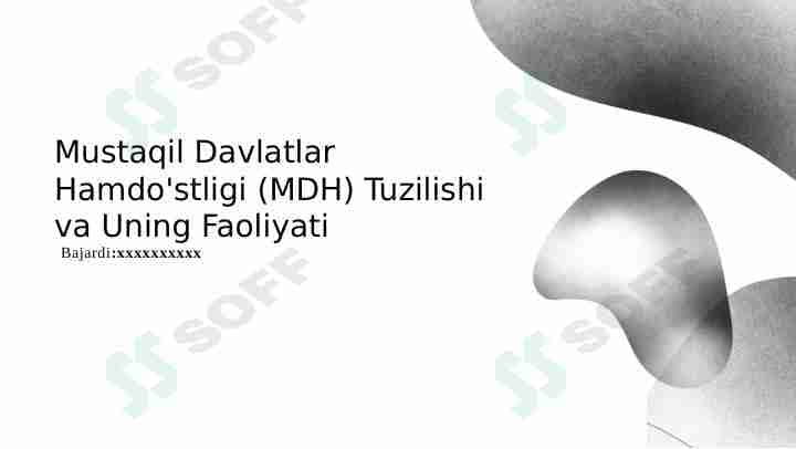 Mustaqil Davlatlar Hamdo'stligi (MDH) Tuzilishi va Uning Faoliyati