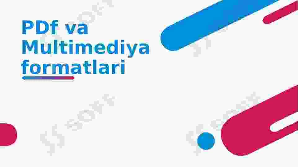 PDf va Multimediya formatlari