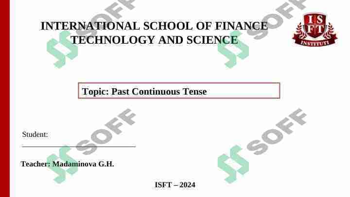 Past Continuous Tense