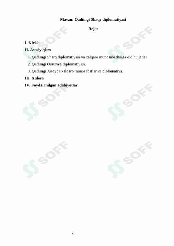 Qadimgi Sharq diplomatiyasi