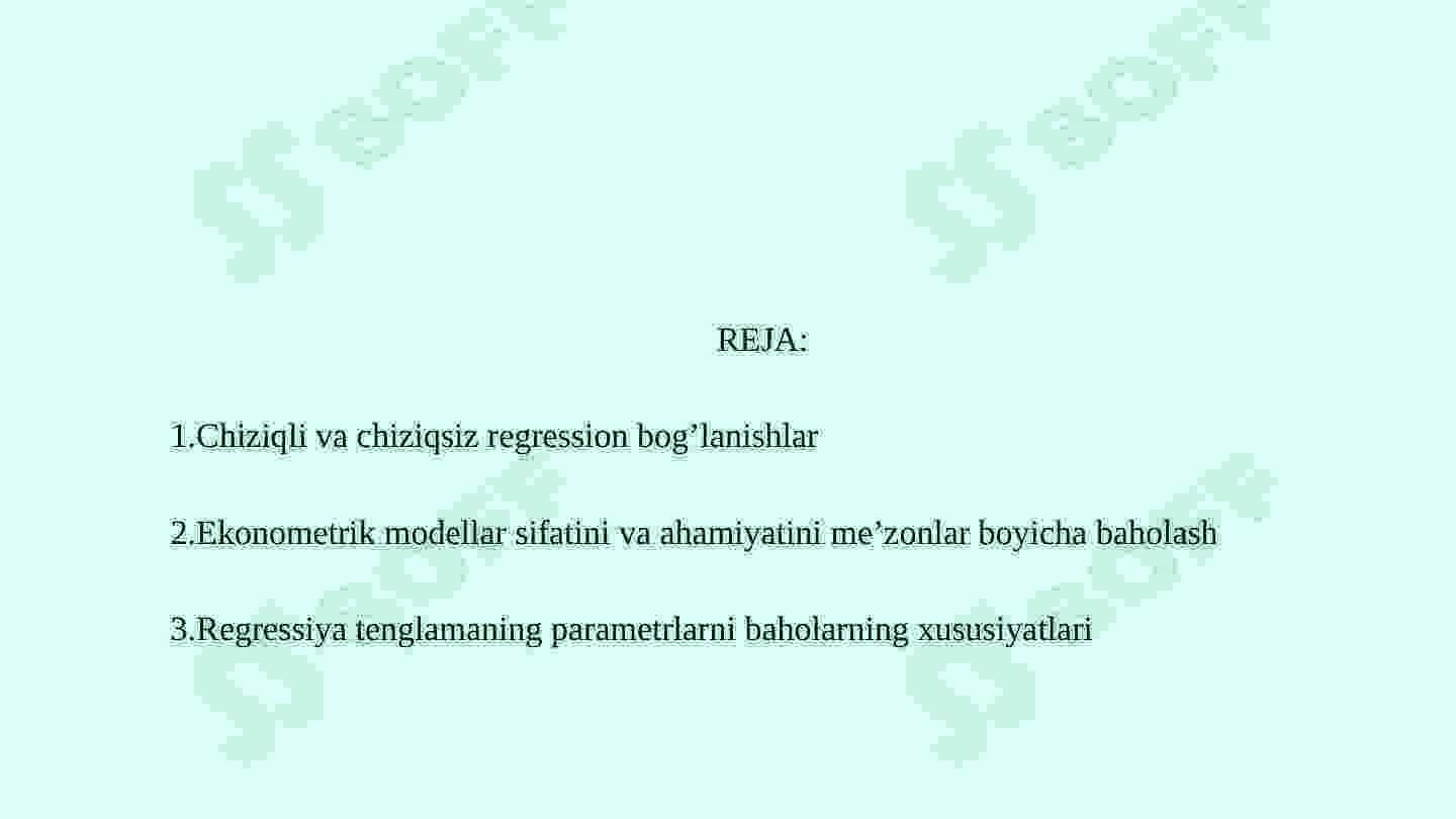 Iqtisodiyotda chiziqsiz bog'lanishga ega bo'lgan jarayonlarni ekonometrik modellashtirish masalalari