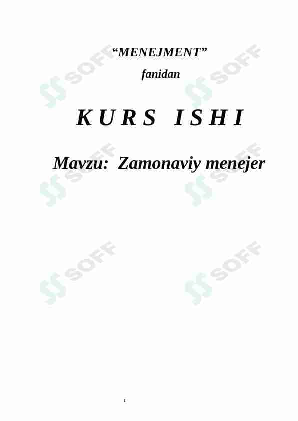 Zamonaviy menejer