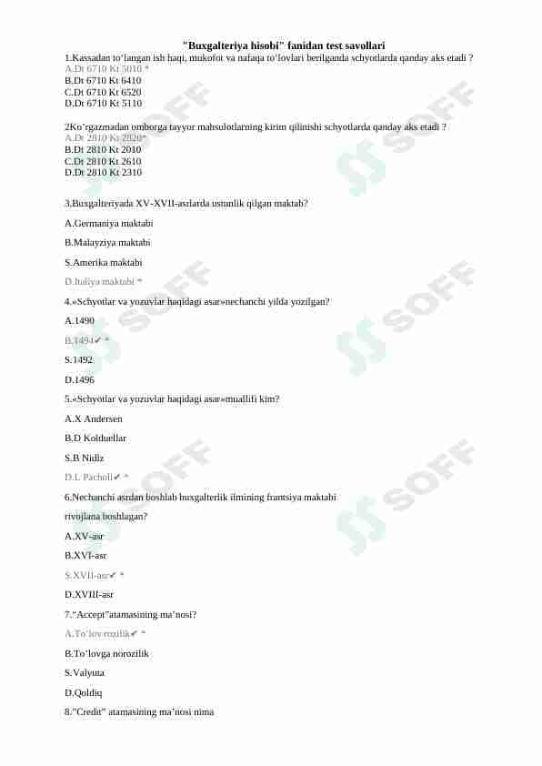buxgalteriya test 300 ta baza