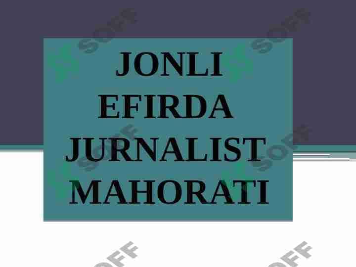 Jonli efirda jurnalist mahorati