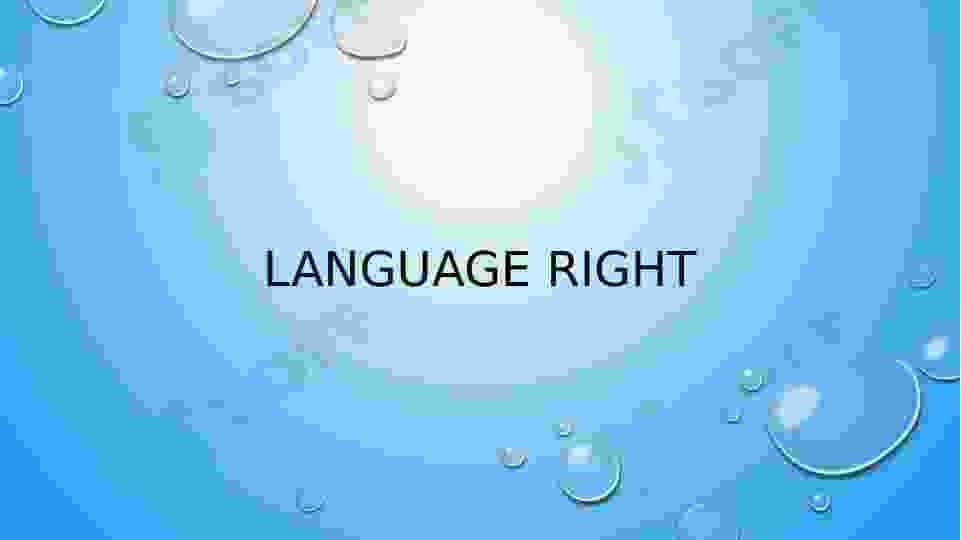 Language right
