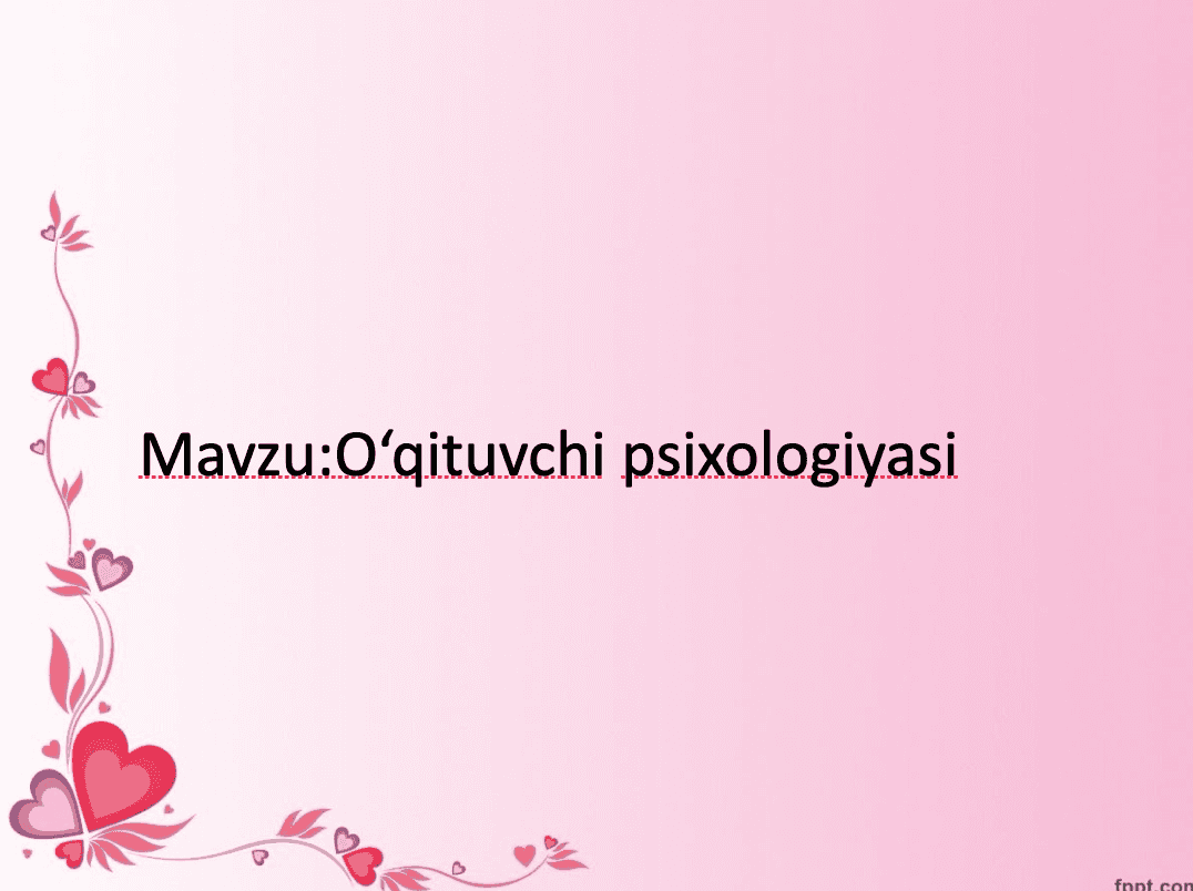 O‘qituvchi psixologiyasi