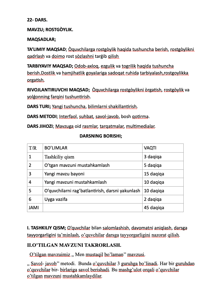 Rostgoylikning o'qitish qo'llanmasi