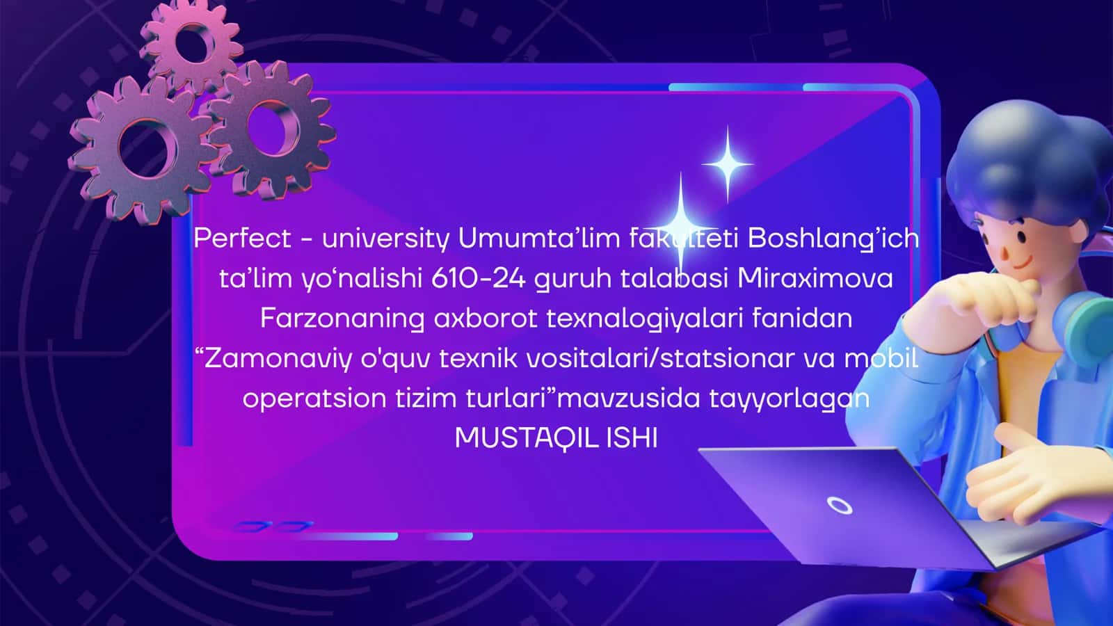 Zamonaviy òquv texnik vositalari,satsionar va mobil operatsion tizim turlari.