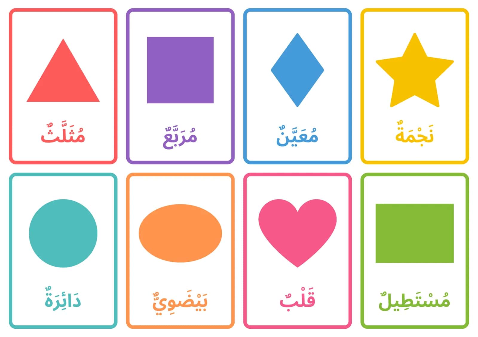 CARDS Arab tilida shakllar
