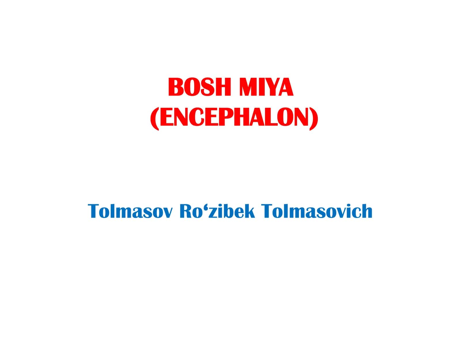 BOSH MIYA (ENCEPHALON)
