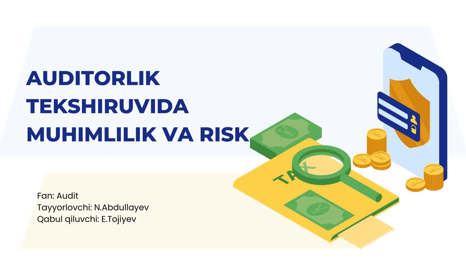 Auditorlik tekshiruvida muhimlik va risk