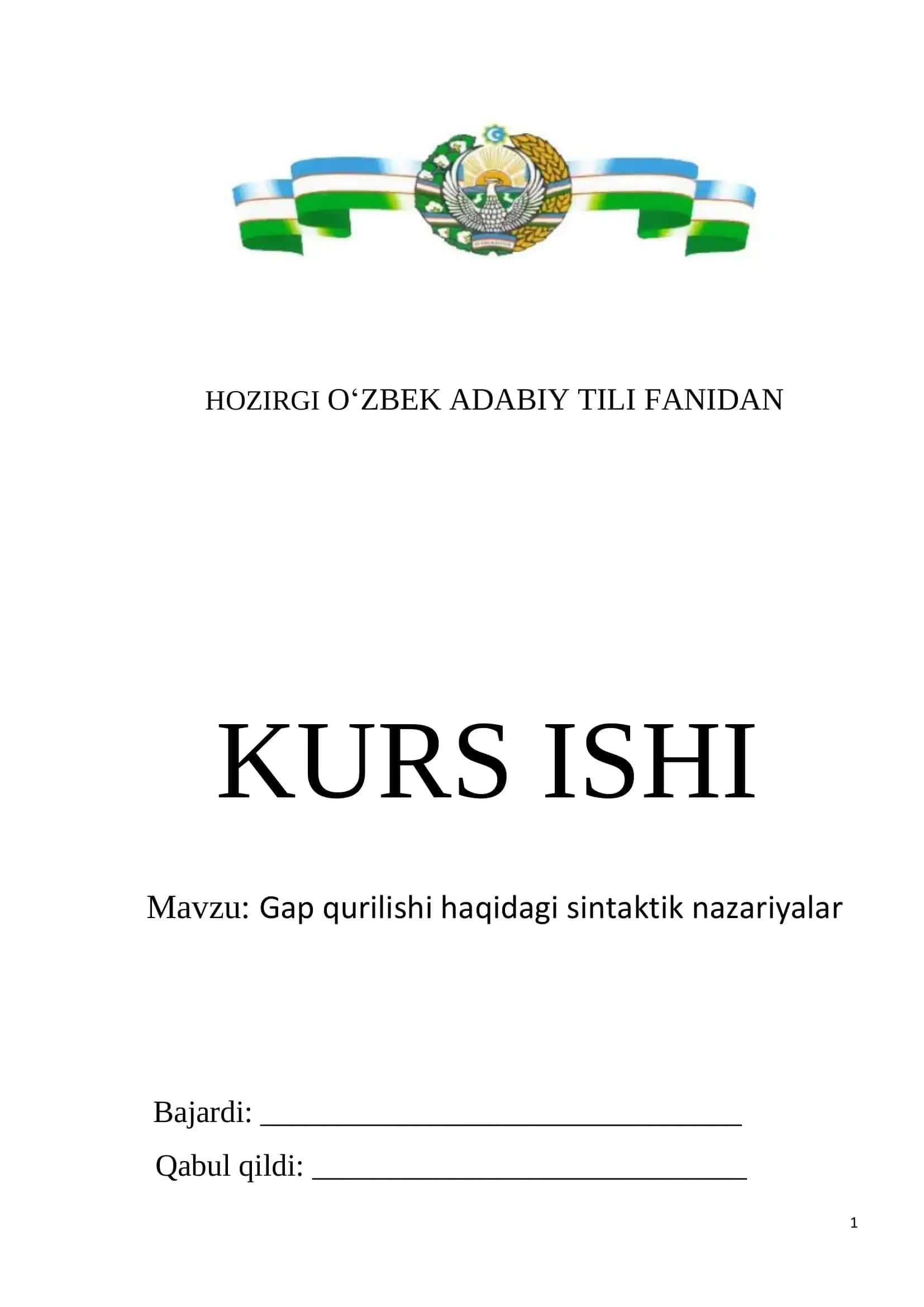 Gap qurilishi haqidagi sintaktik nazariyalar