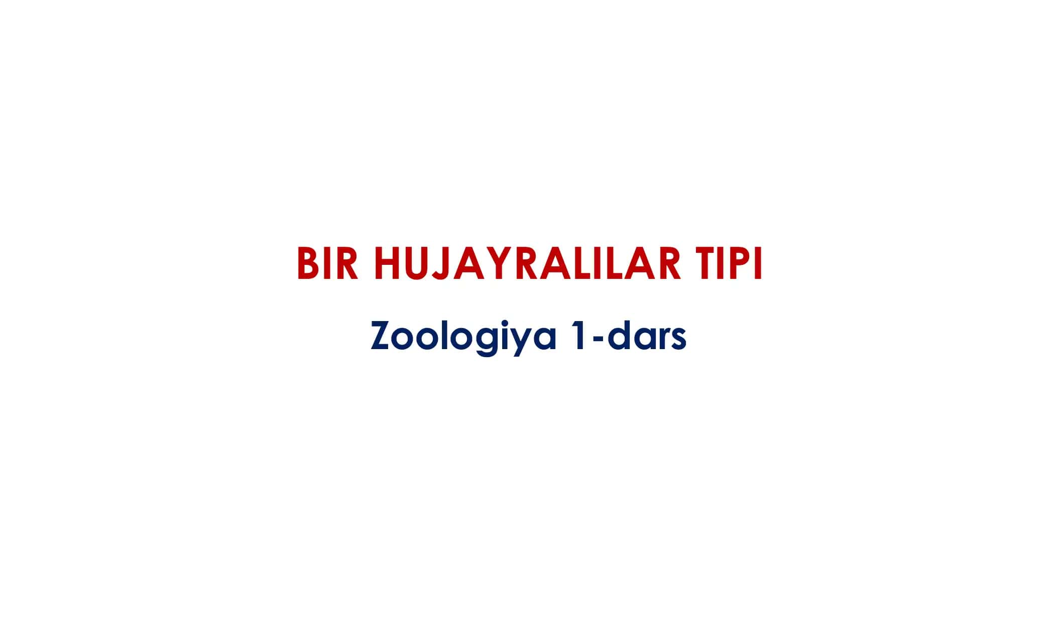 Zoologiya 1-dars qoʻllanma Taqdimot