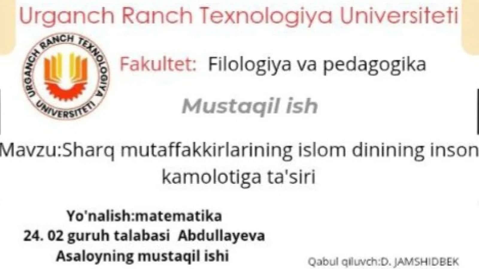 Islomiy tarbiya va komil inson