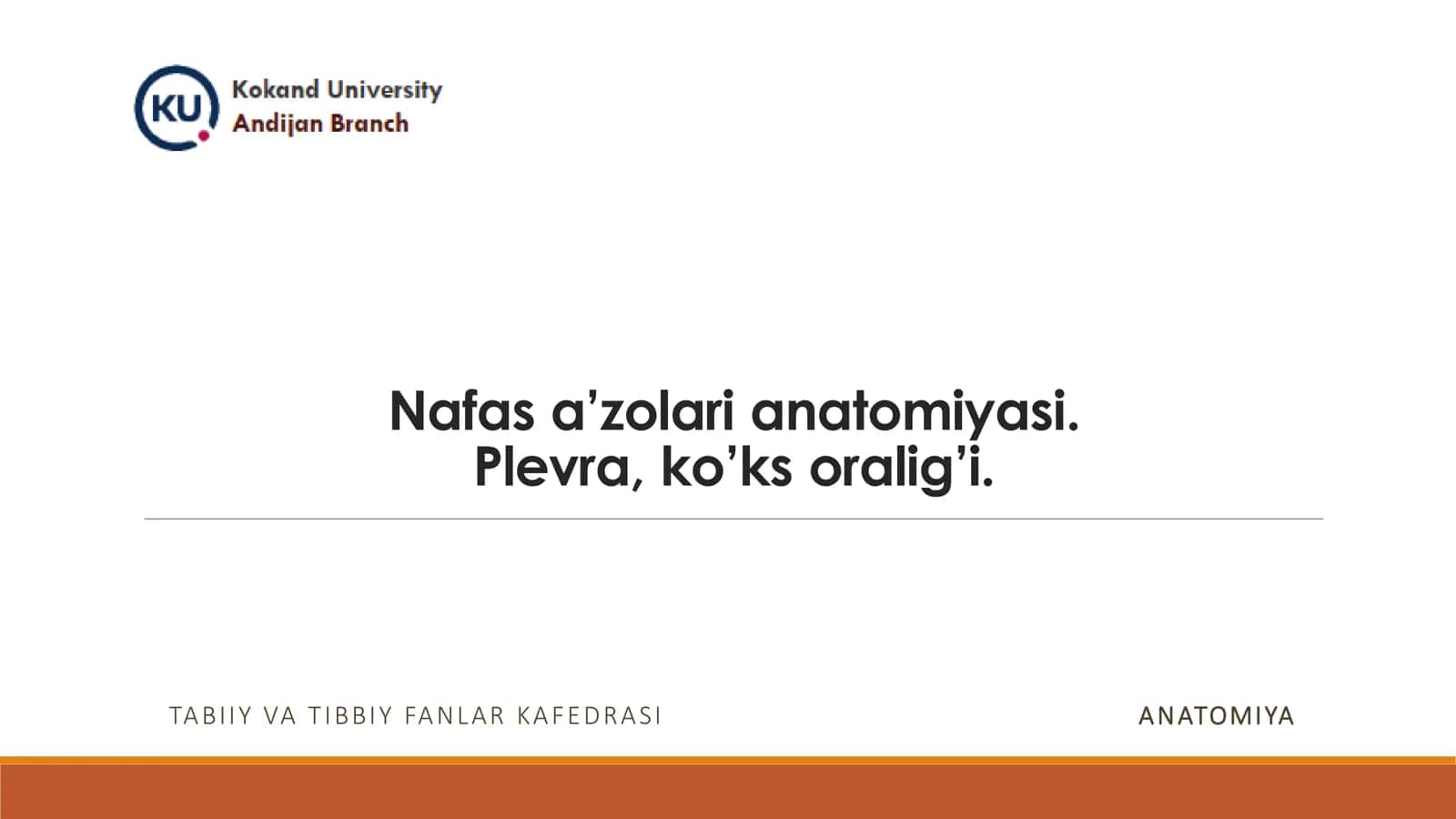 Nafas a’zolari anatomiyasi