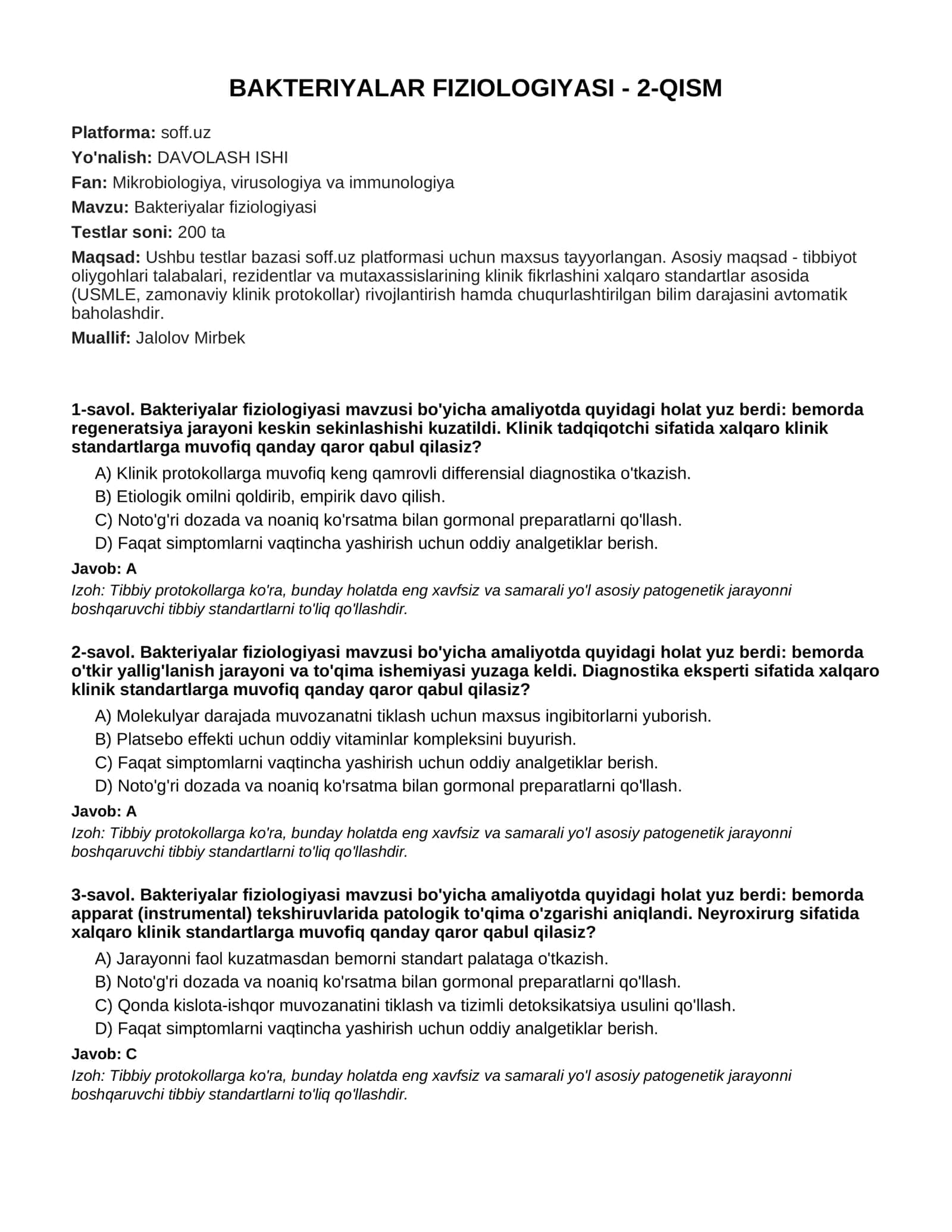 BAKTERIYALAR FIZIOLOGIYASI - 2-QISM