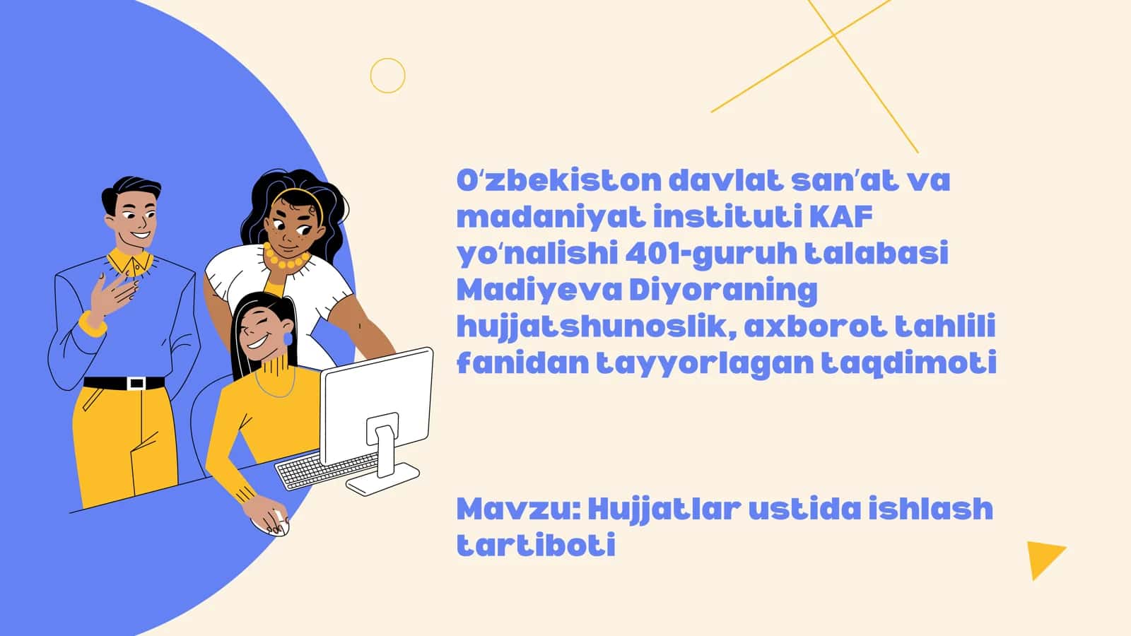 Hujjatlar ustida ishlash tartiboti