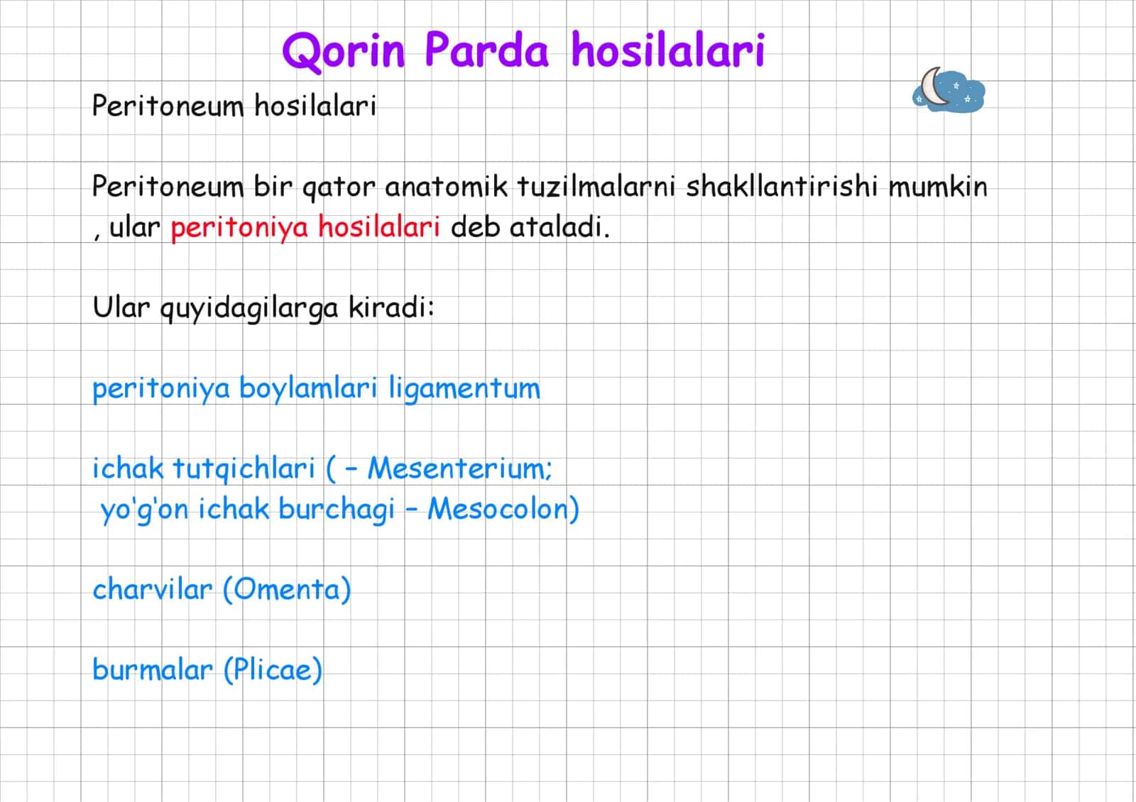 Qorin pardasi, peritoneum.