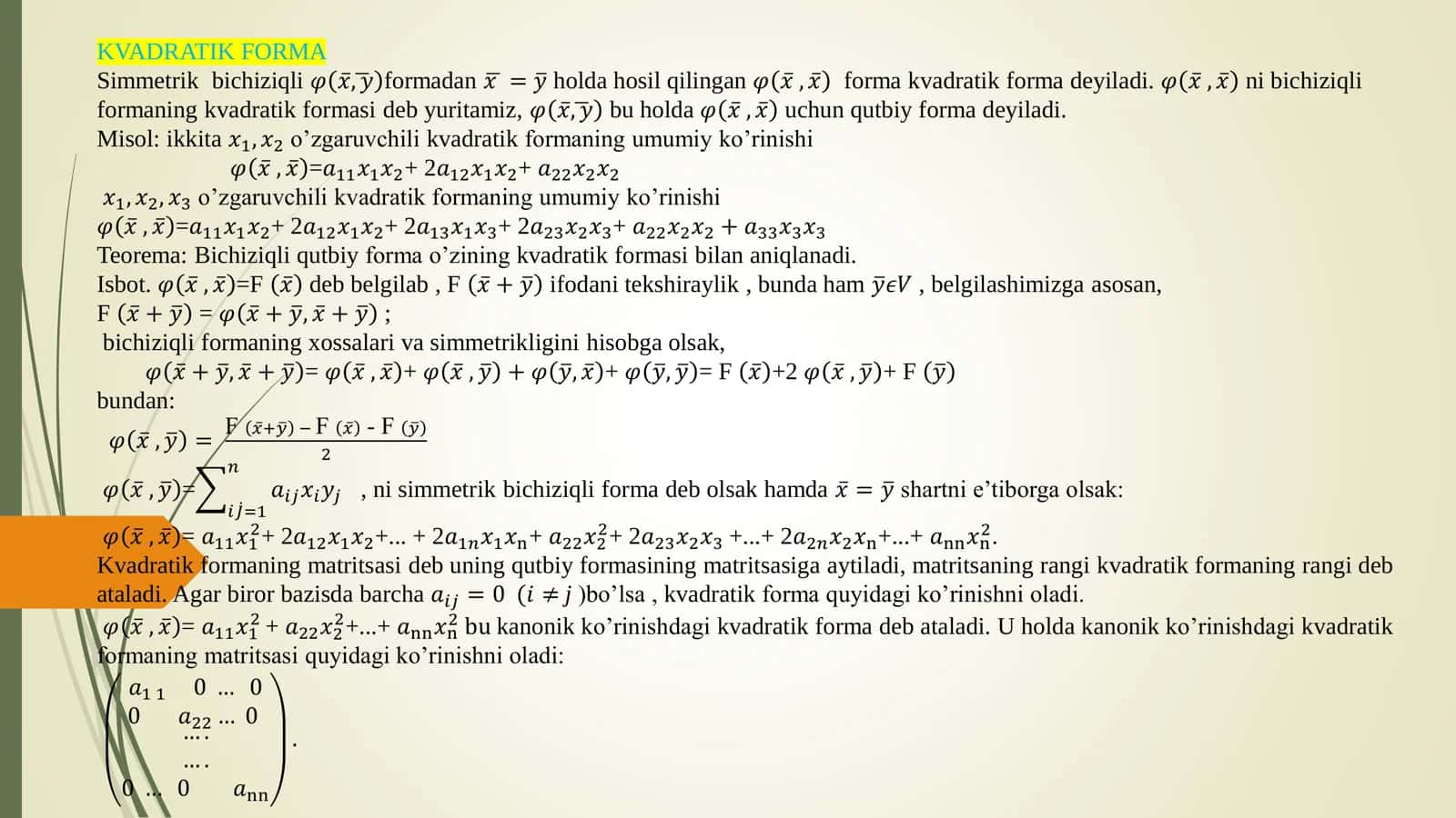 kvadratik forma