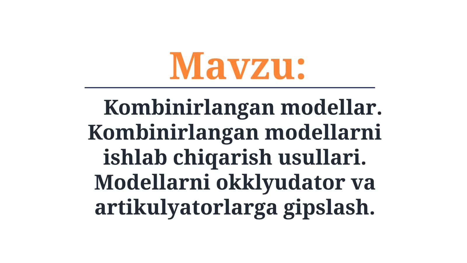 [Kombinirlangan Modellar:]