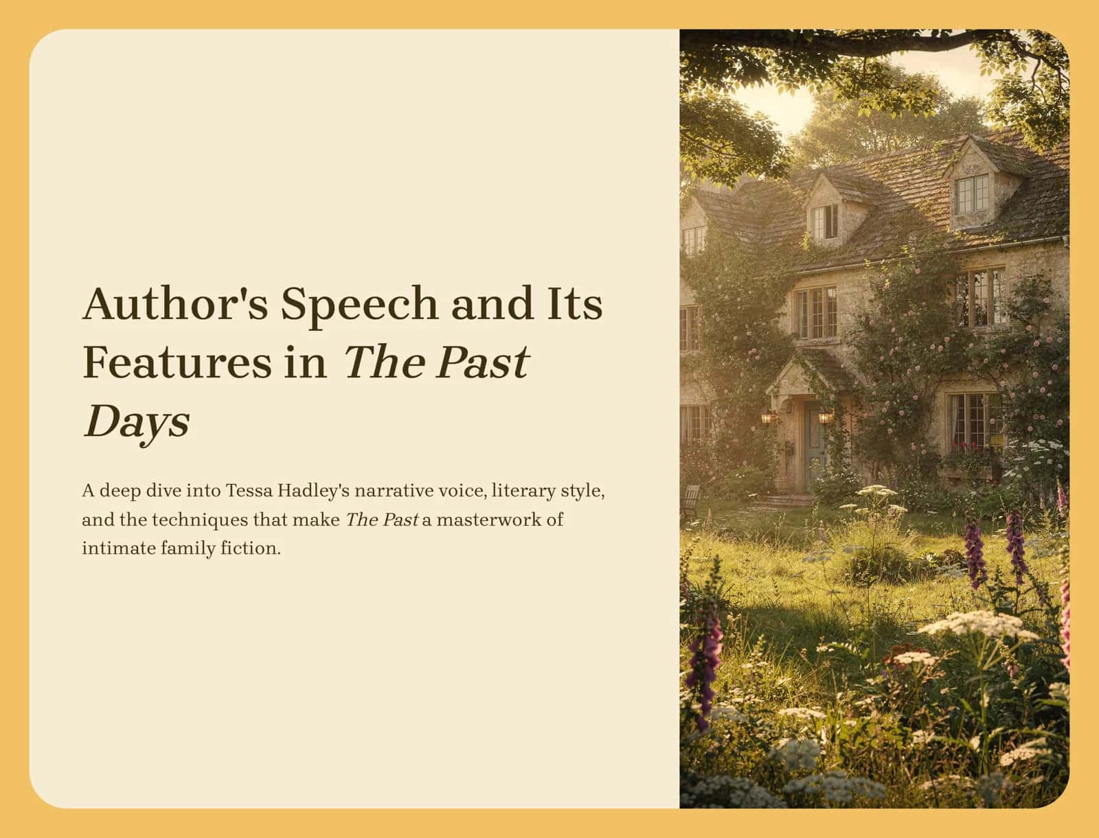 The Past by Tessa Hadley