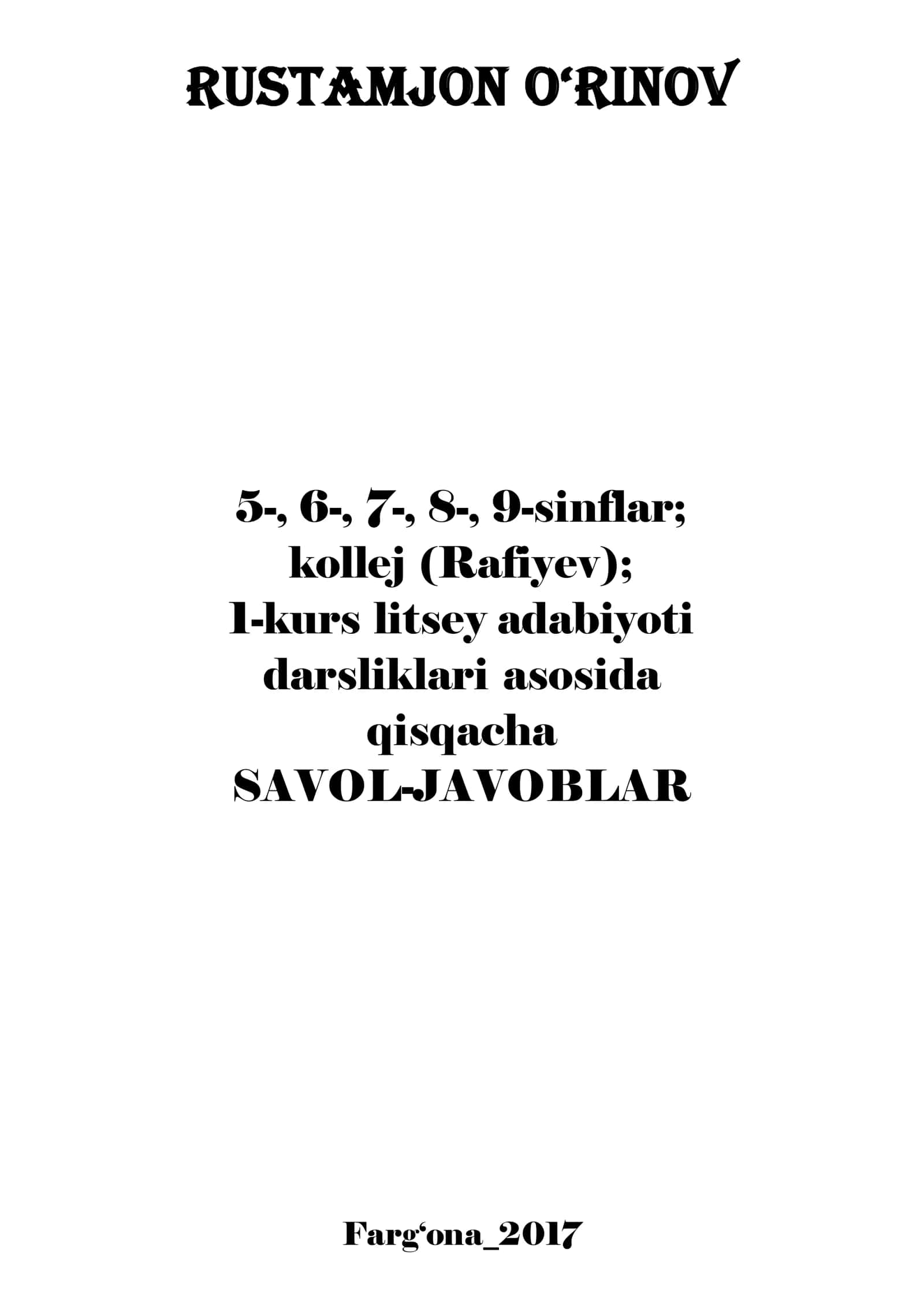 Adabiyot savol-javob