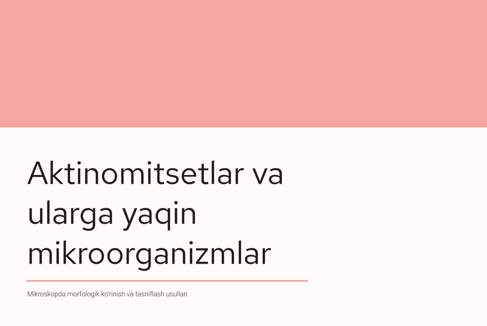 Aktinomitsetlar va ularga yaqin mikroorganizmlar