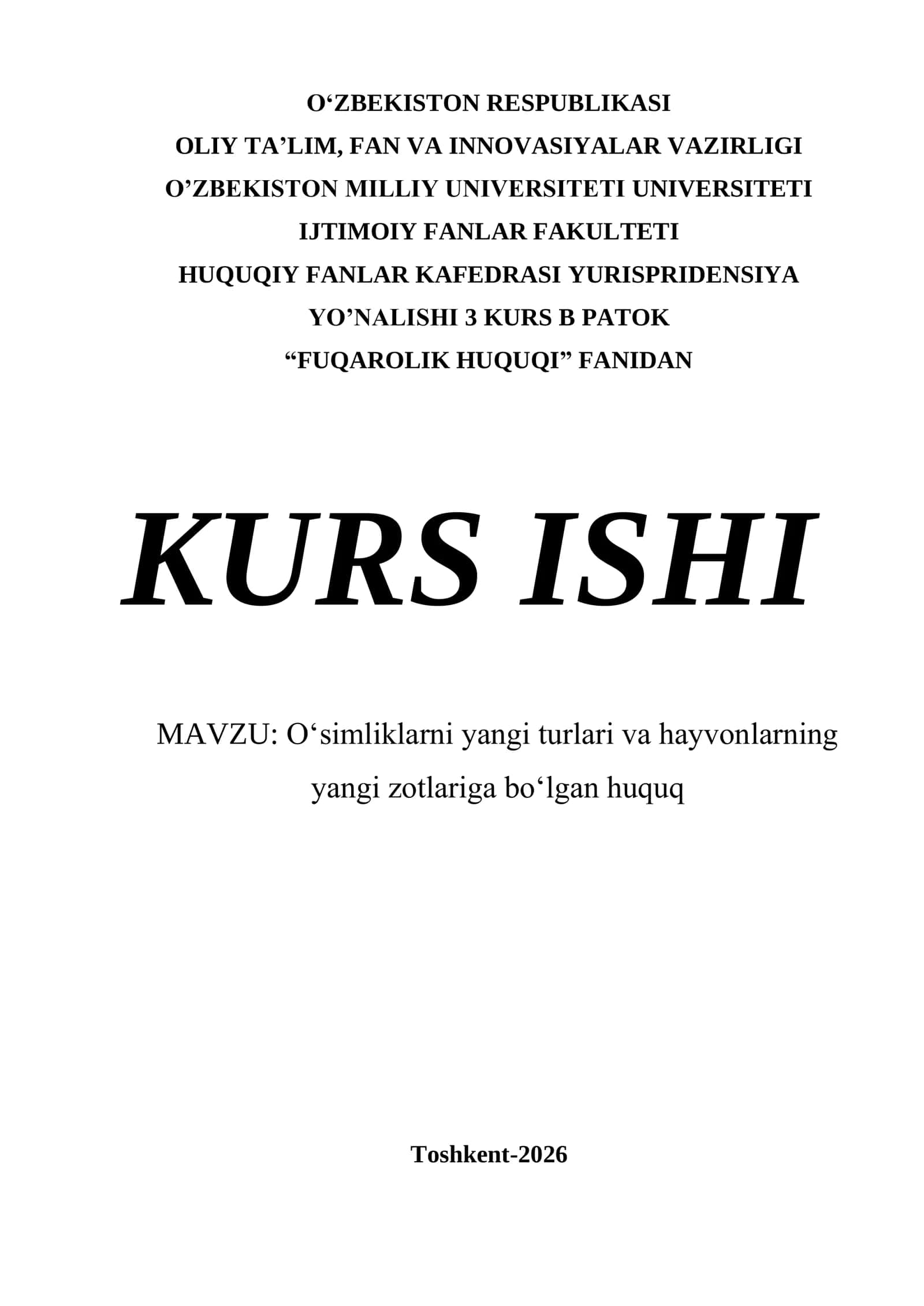 Oʻsimliklarni yangi turlari va hayvonlarning yangi zotlariga boʻlgan huquq