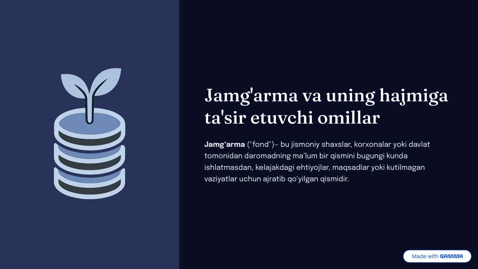 Jamg‘arma ("fond")