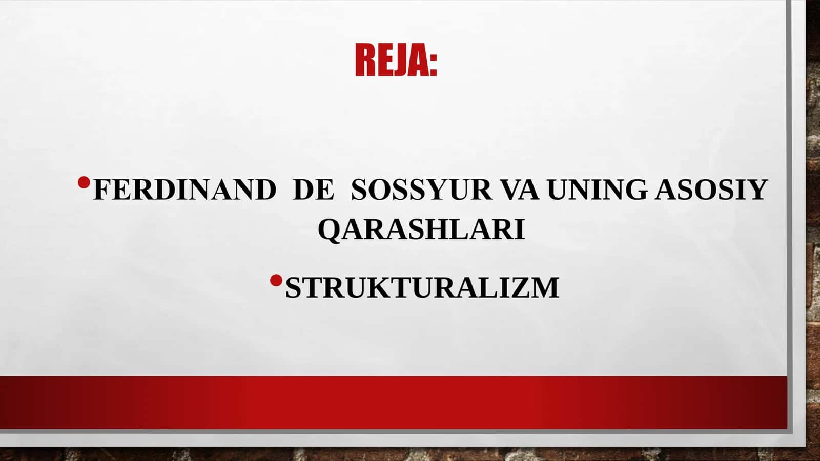 SOSSYUR TA'LIMOTI VA STRUKTURALIZM