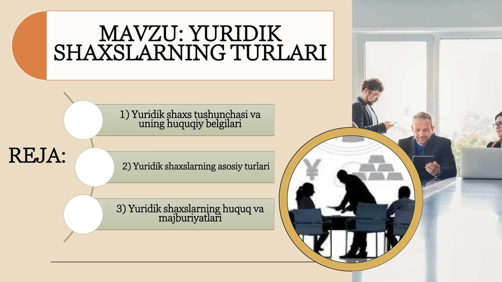 YURIDIK SHAXSLARNING TURLARI