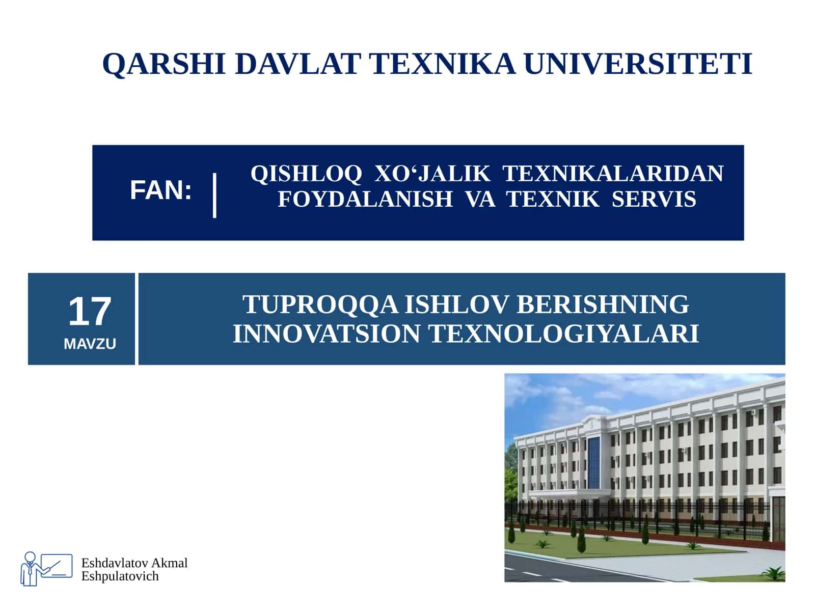 TUPROQQA ISHLOV BERISHNING INNOVATSION TEXNOLOGIYALARI