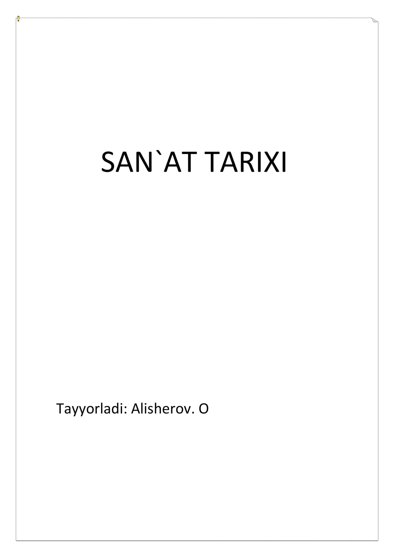 SAN`AT TARIXI