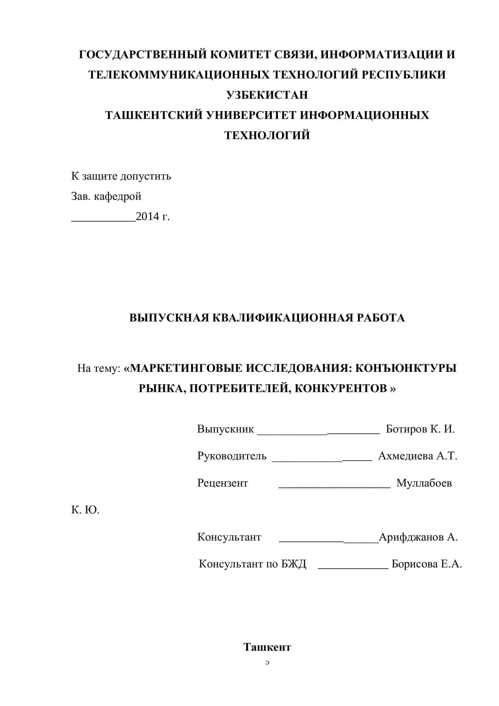 Выпускная квалификационная работа