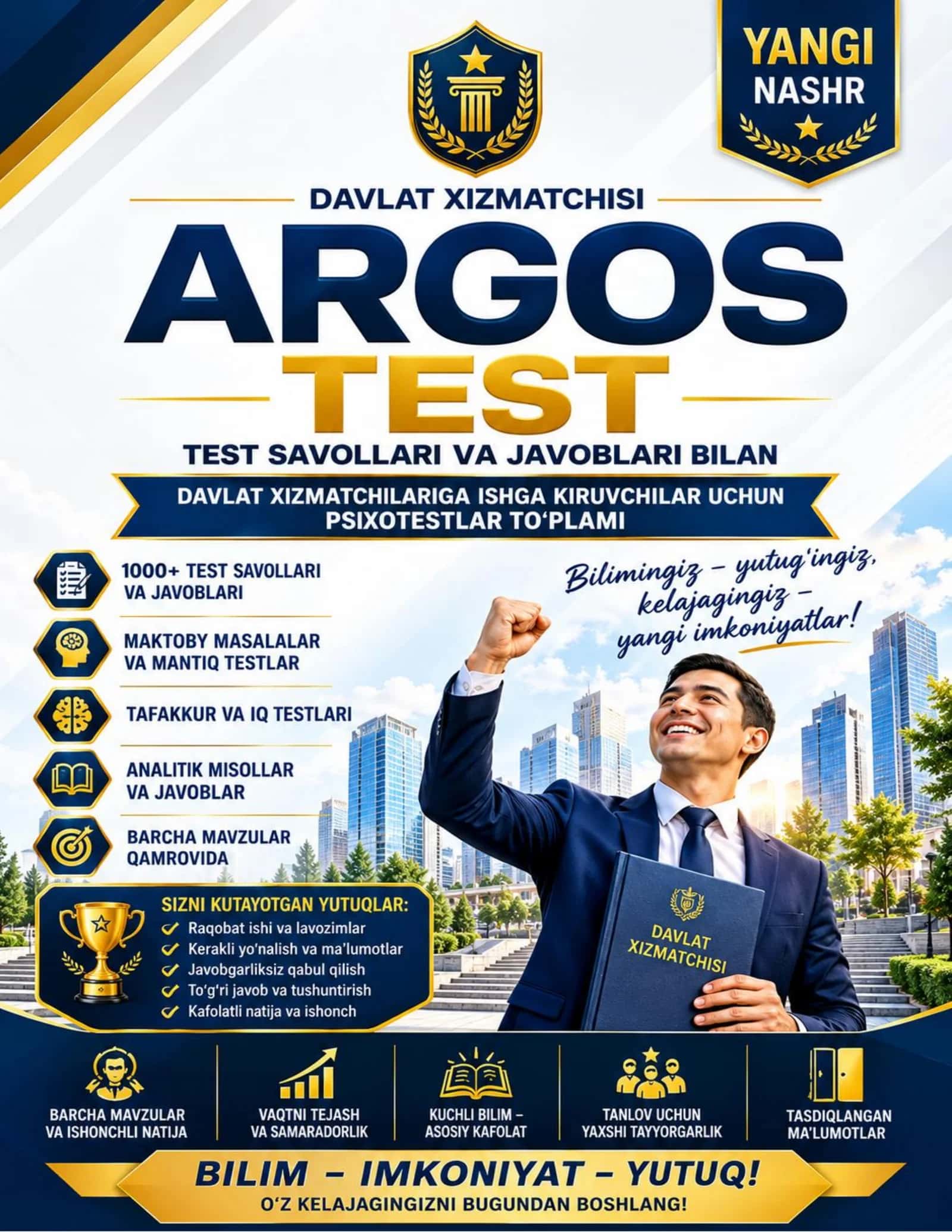 📚 ARGOS testlari — 2026 YANGI NASHR | 1000+ savollar va javoblar