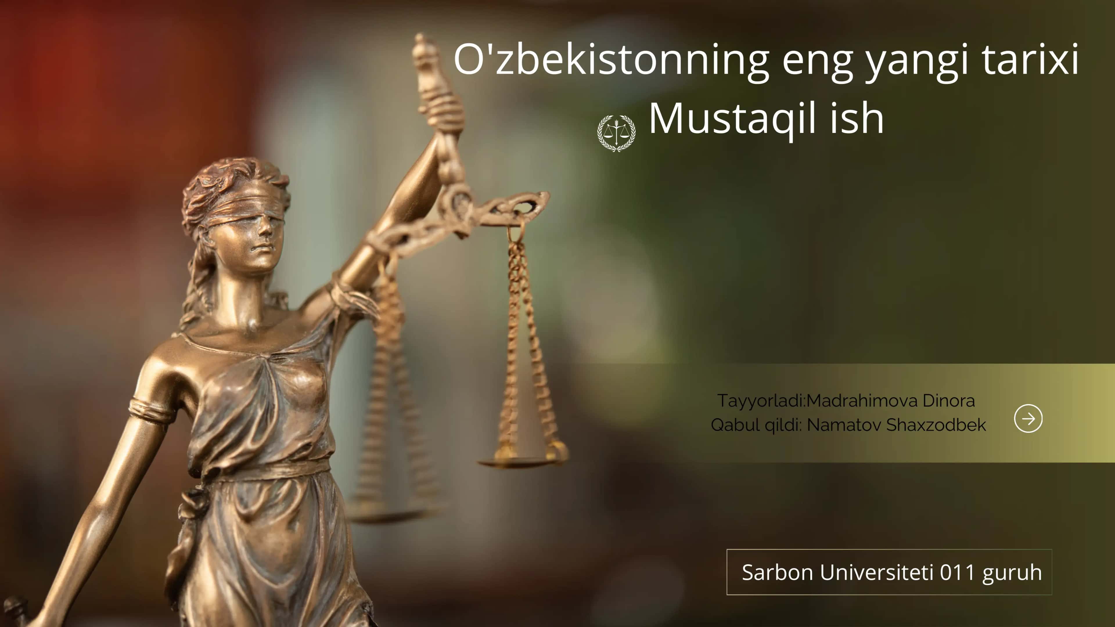 Yangi O'zbekistonda inson huquqlari va erkinliklari kafolatlanishi