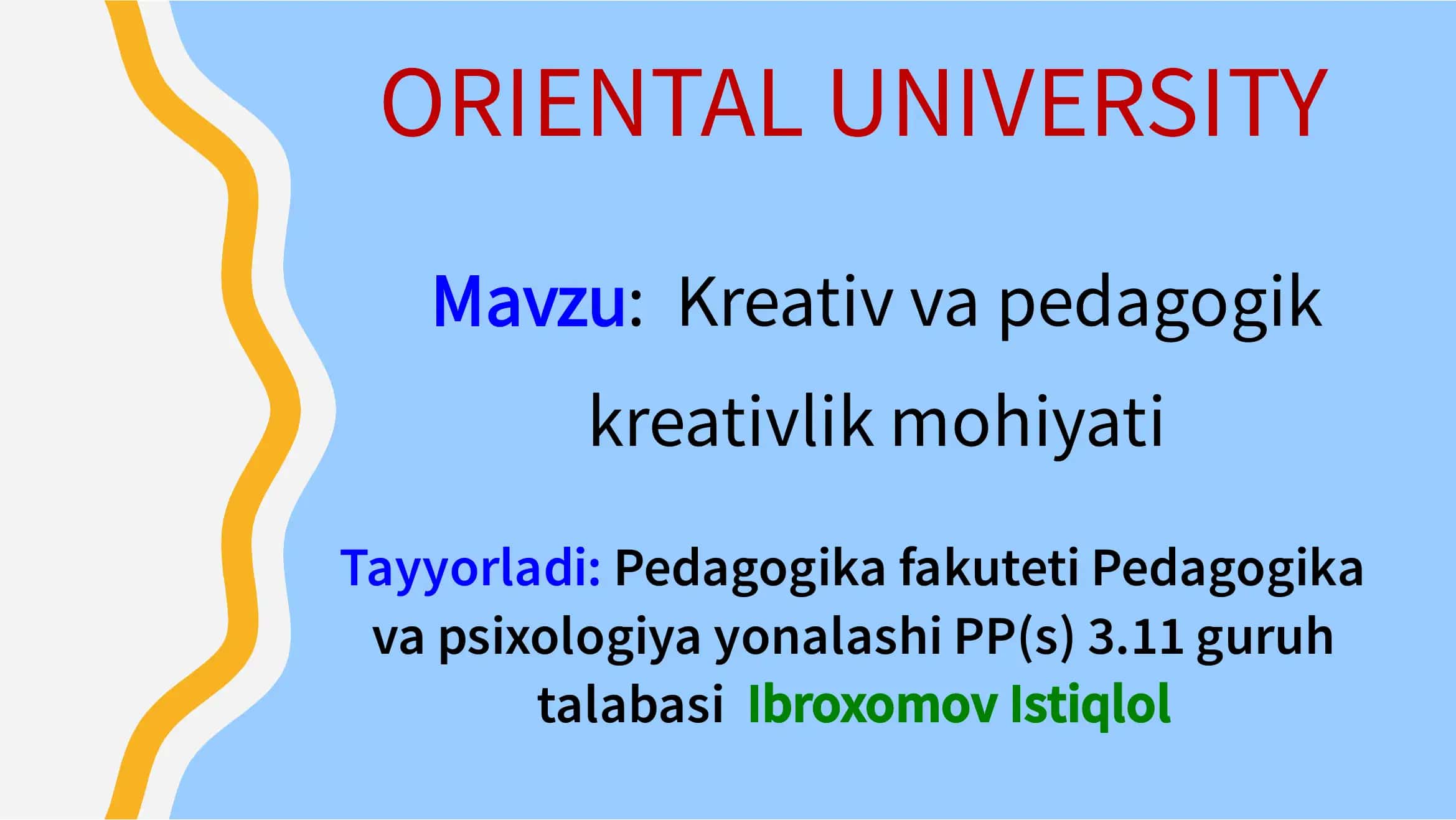 Kreativ va pedagogik