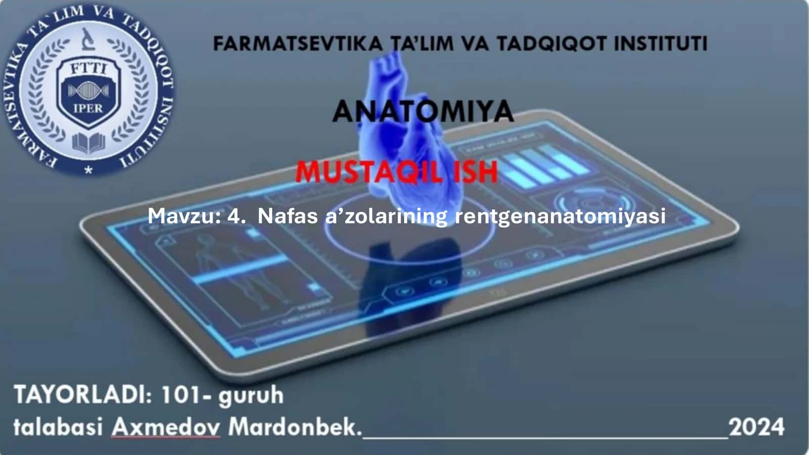 Nafas a’zolarining rentgenanatomiyasi