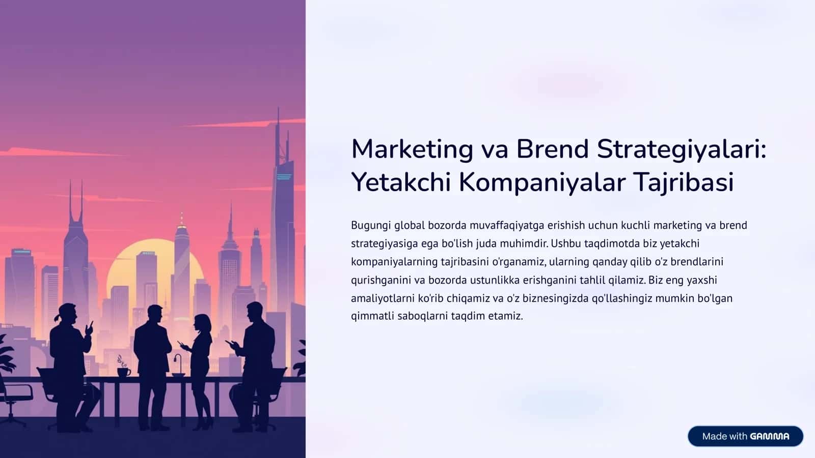 Marketing va Brend Strategiyalari: Yetakchi Kompaniyalar Tajribasi