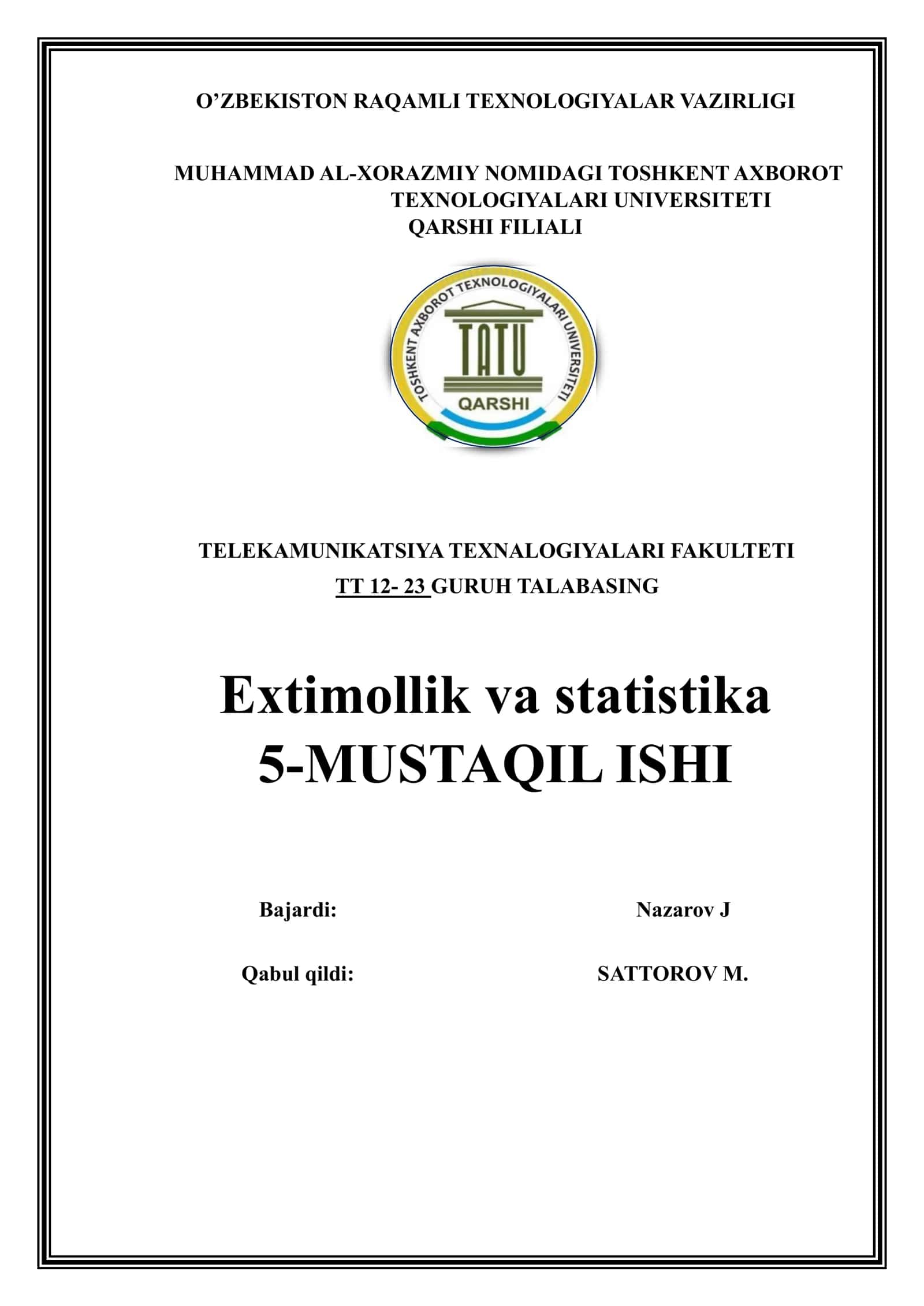 Extimollik va statistika