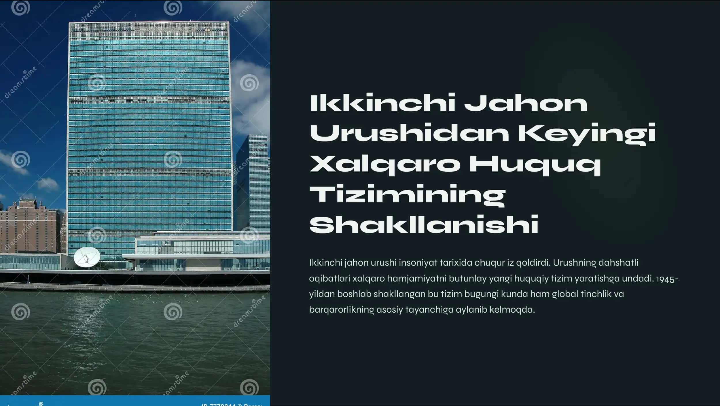 Ikkinchi Jahon Urushidan Keyingi Xalqaro Huquq Tizimining Shakllanishi